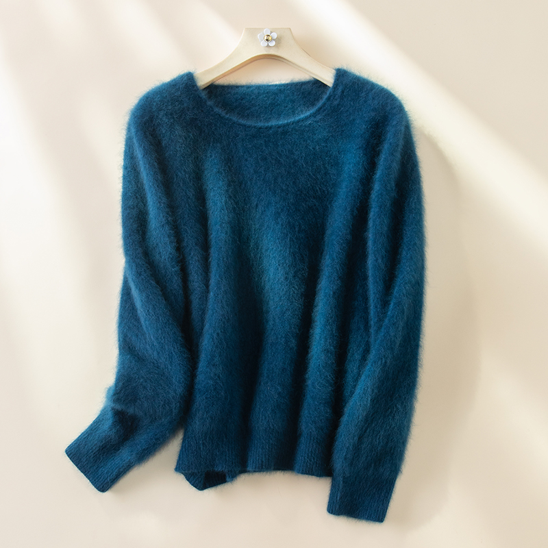 北美小动物毛毛显瘦圆领上衣