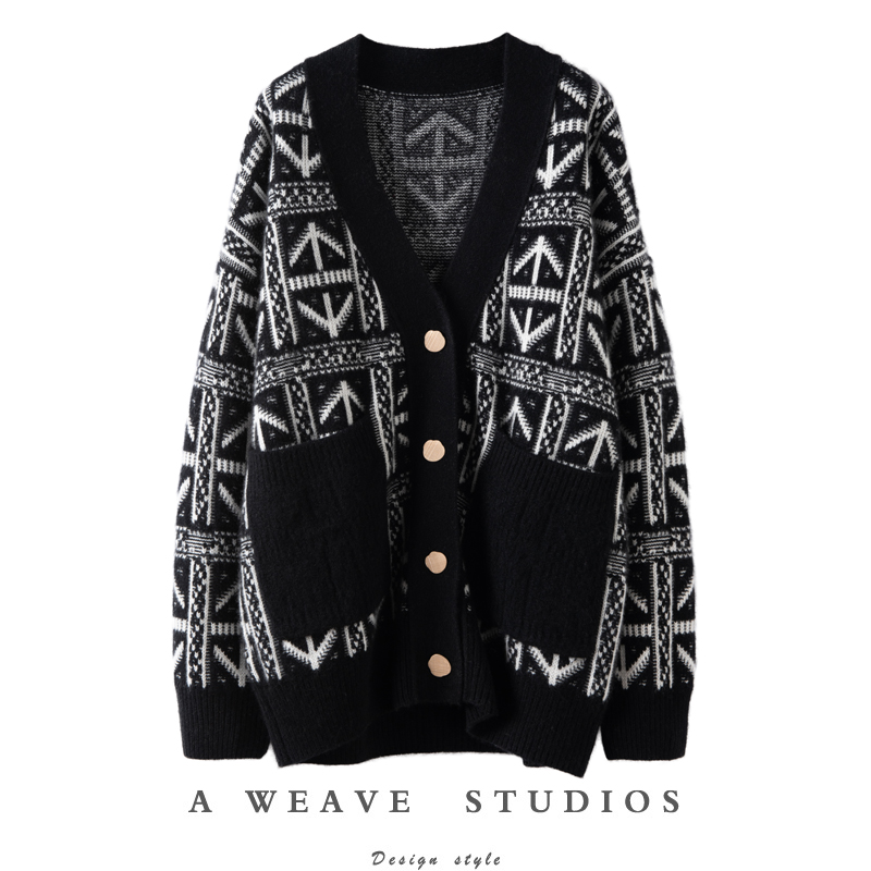 费尔岛复古编织羊绒衫