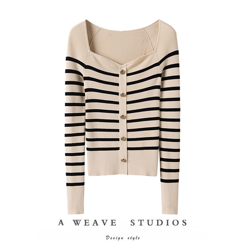 复古且浪漫~新品纯山羊绒衫外套条纹开衫针织衫桃心领紧身针织衣,女装/女士精品,羊绒衫,淘宝优惠券,粉丝福利购,淘宝优惠卷