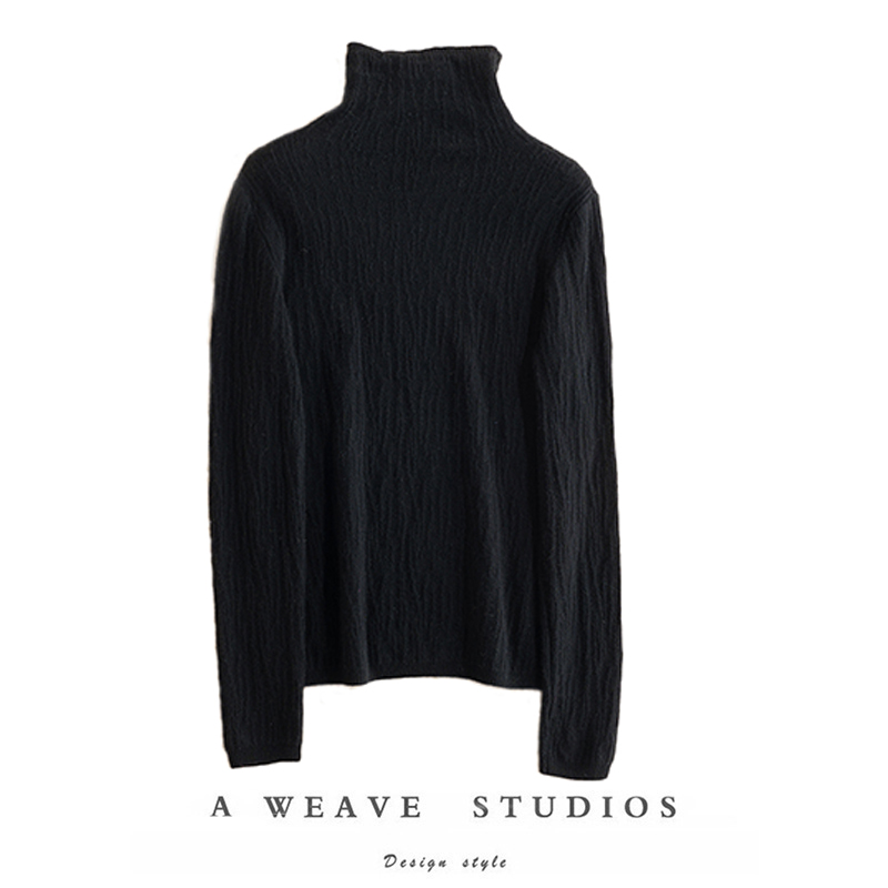 高阶质感！100纯山羊绒衫女套头宽松纯色毛衣高领针织打底冬新款