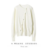 气质狂加分 轻奢精致水钻珍珠斜扣羊绒开衫 女纯羊绒毛衣针织外套