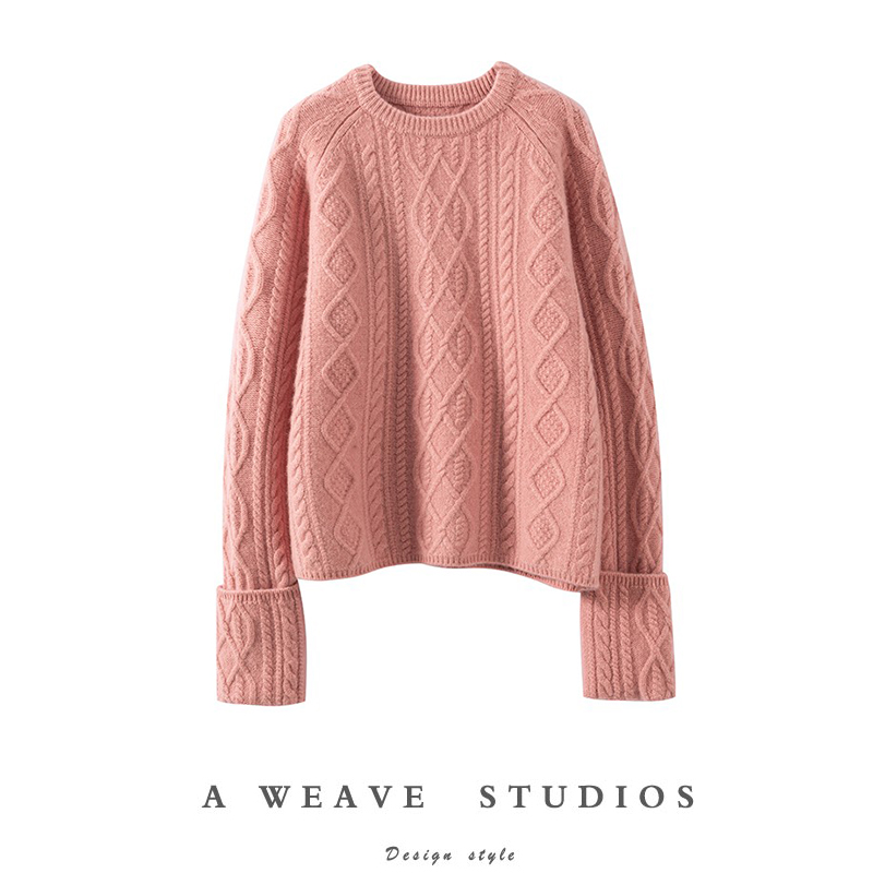 自留三色CHAO级爱的羊绒衫女