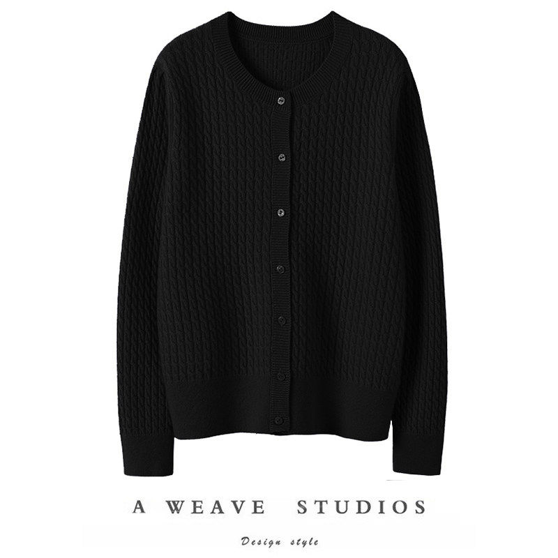 心动的丁香紫~100纯山羊绒圆领女针织开衫内搭绞花工艺简约多色,女装/女士精品,羊绒衫,淘宝优惠券,粉丝福利购,淘宝优惠卷