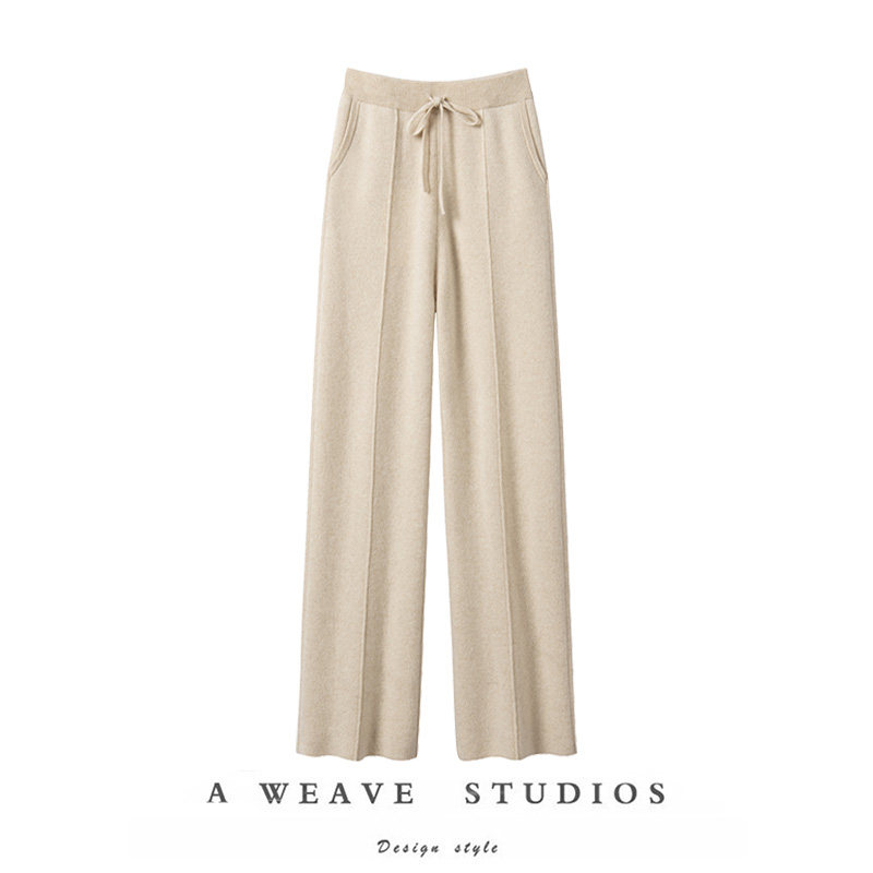 敲百搭~100%纯山羊绒阔腿裤休闲百搭垂感舒适柔软拖地长裤新款冬,女装/女士精品,休闲裤,淘宝优惠券,粉丝福利购,淘宝优惠卷