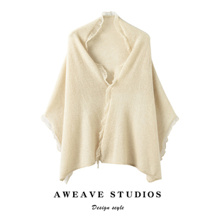 提气质~100纯羊绒披肩女2025新款秋冬保暖时尚外搭斗篷高级感围巾