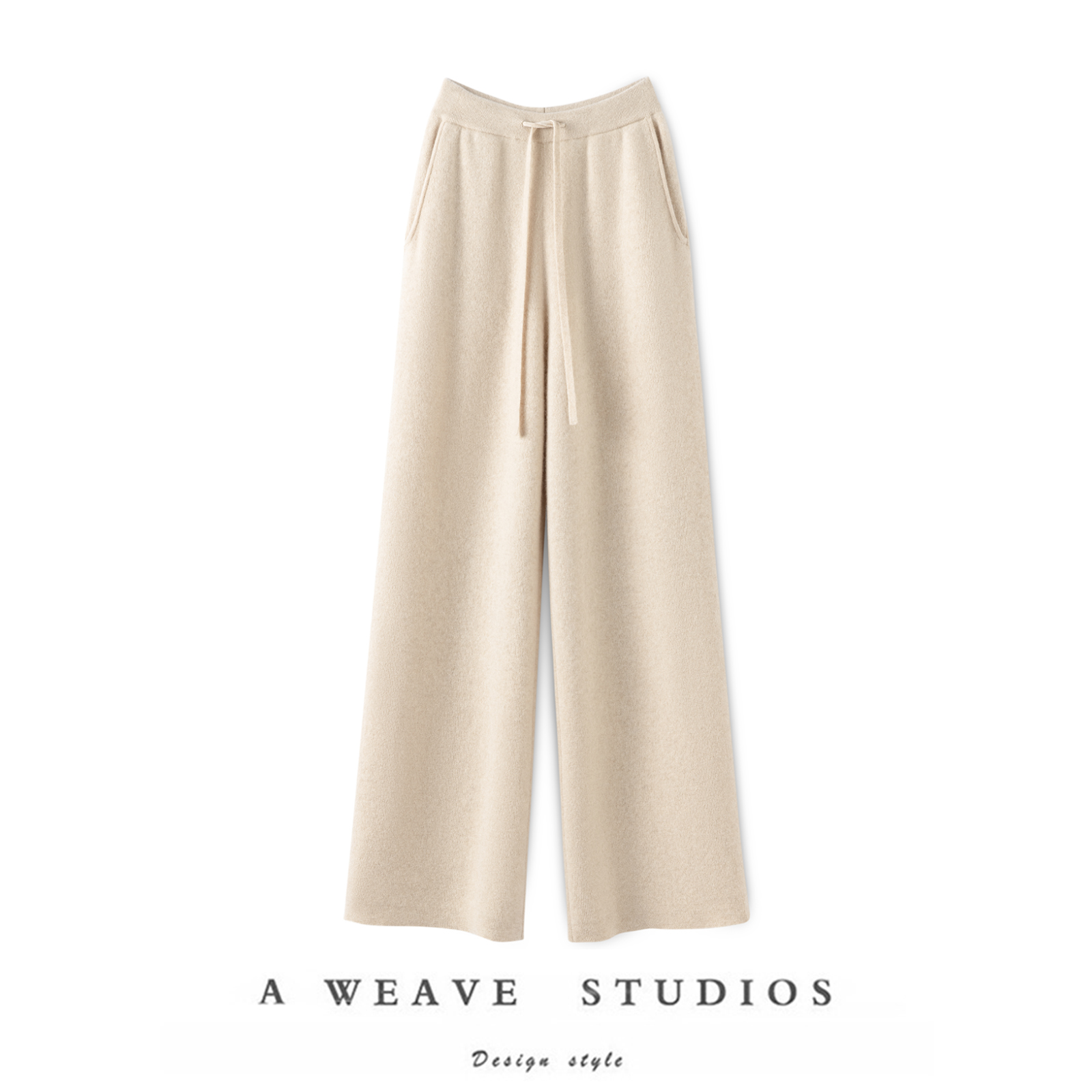 太好穿了升级版 大克重加厚 纯山羊绒裤子女外穿大长腿带兜阔腿裤