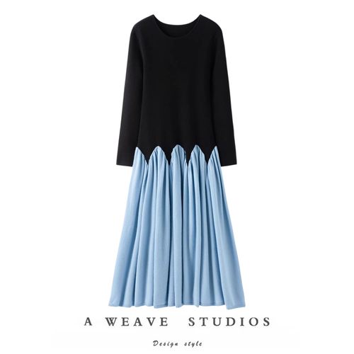 惊艳仙女飘过~900克+加厚100纯山羊绒连衣裙子女长款针织衫毛衣