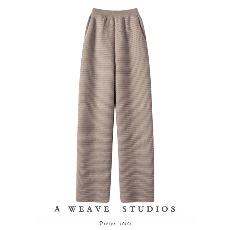 有型够范儿~加厚密织羊绒裤子女外穿纯羊绒阔腿裤直筒休闲裤