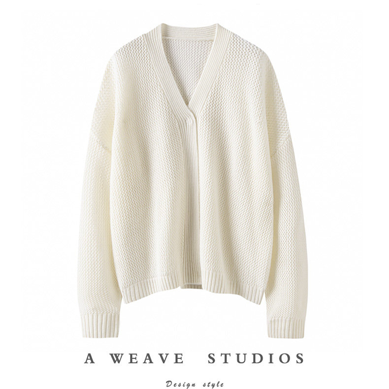 柔软舒服的尽头！镂空羊绒开衫女秋冬外套罩衫针织空调衫