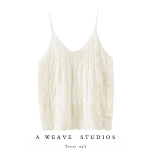 轻松穿搭时髦 时髦细肩带纯羊绒吊带女针织背心V领保暖修身