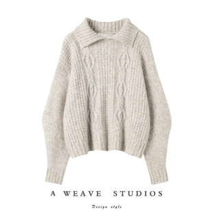 POLO领套头宽松冬款 女衬衫 针织上衣 100羊绒衫 用品质说话