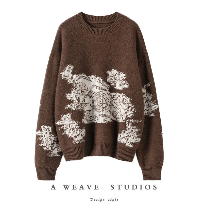 花开几何纯山羊绒开衫