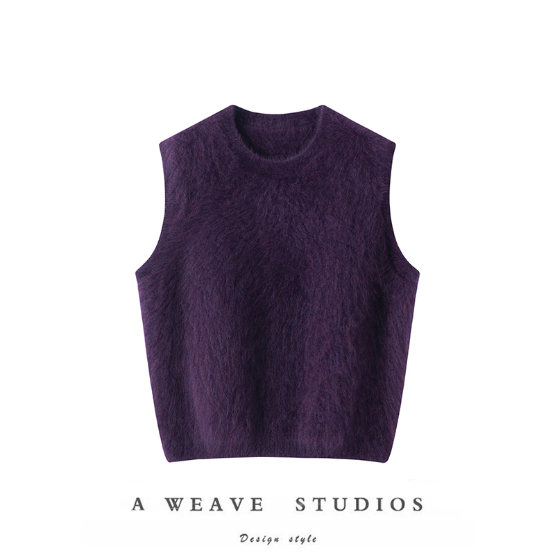 艺术感十足！高级貉绒叠穿“万搭王”套头马甲背心暖超貂绒毛衣女