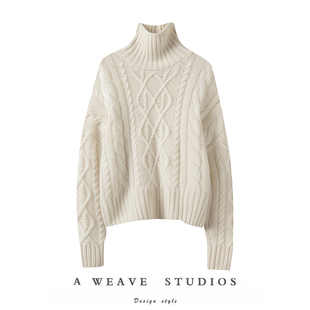 绞花立体感宽松慵懒针织纯山羊绒毛衣女 2025新款 美上身 惊艳