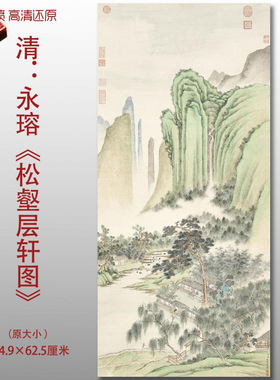 清代永瑢松壑层轩图明清传统彩色