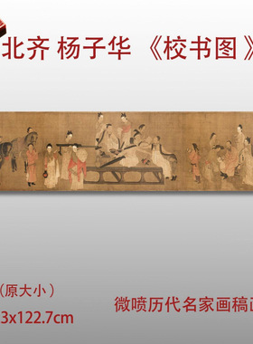 北齐杨子华校书图宋摹本残卷复制