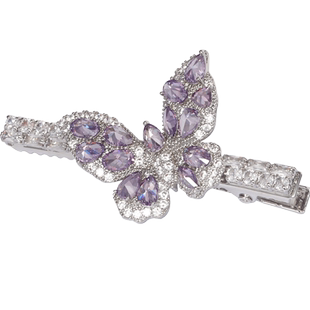 AIQILA哎奇啦紫色蝴蝶系列刘海夹侧边发夹子鸭嘴夹卡子精致捏夹