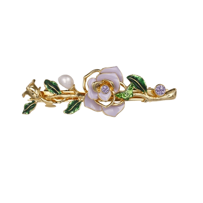 AIQILA法式优雅发夹玫瑰水晶