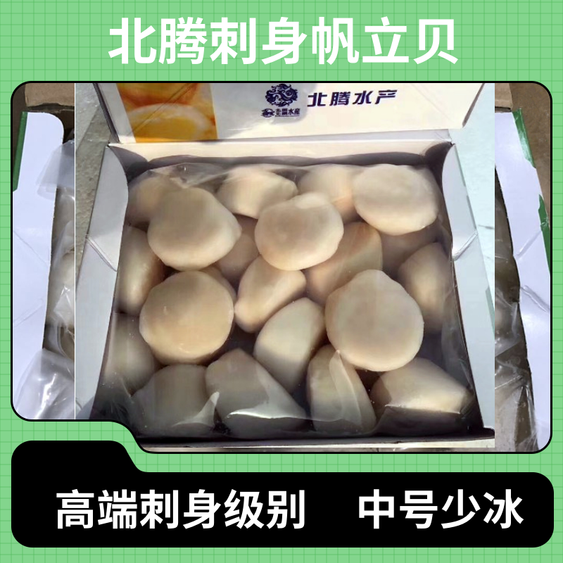 北腾水产帆立贝柱1kgS号大带子澳带新鲜瑶柱刺身即食扇贝寿司料理