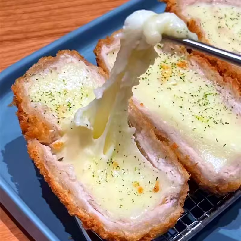 整箱商用芝士猪排80g*10片厚切猪扒西餐冷冻半成品咖喱肉排