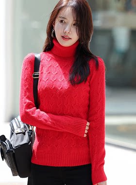 秋冬女针织衫韩版时尚高领毛衣