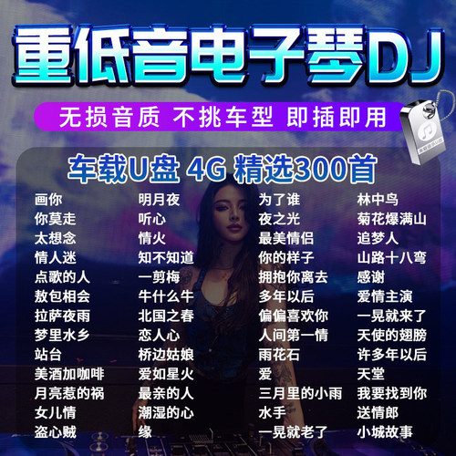 车载U盘无损重低音电子琴dj