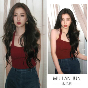 法式Maison Hysan小狐狸高文君虞书欣同款超火红色辣妹小吊带时尚