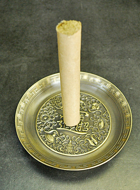 三足福盘大号艾条底座艾灸托盘家用熏香插座工具专用固定架小艾柱