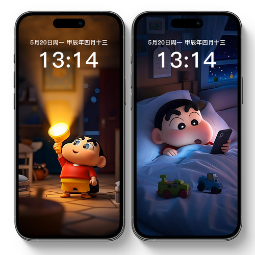 蜡笔小新开灯被窝动态壁纸苹果安卓手机高清动漫锁屏动态图片素材