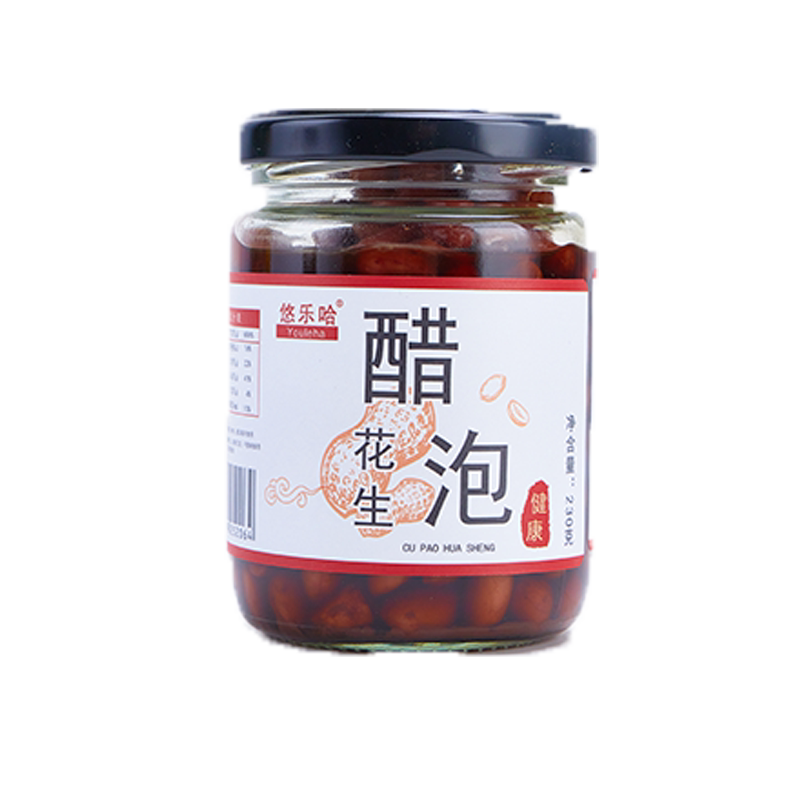 2瓶装醋泡花生悠乐哈美味健康