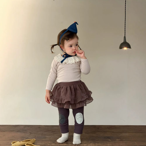 儿童服装2026新款宝宝秋款衣服韩版童装女童花边娃娃衫打底裤套装