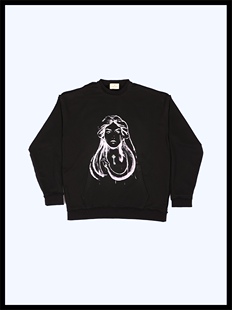 BrokenSword 欧美街头复古精梳棉反车线毛须圆领口袋卫衣男女同款