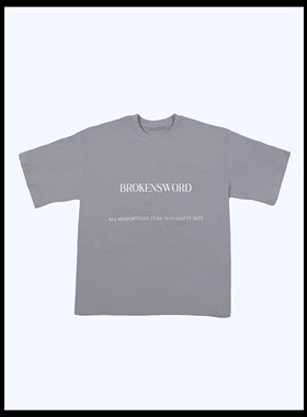 BrokenSword 美式百搭街头标语高级简约宽松发泡印花短袖T恤男女