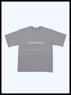 BrokenSword 美式百搭街头标语高级简约宽松发泡印花短袖T恤男女