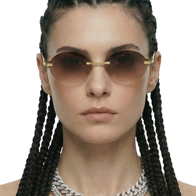 KygoSunglass 欧美小圆框简约高级嘻哈复古百搭无框墨镜眼镜男女