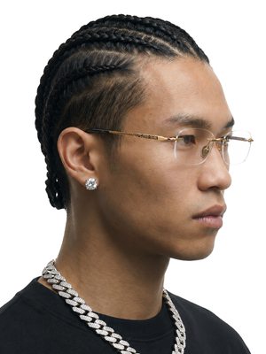 KygoSunglass 欧美嘻哈hiphop斯文纯钛无框浮雕图腾眼镜可配近视