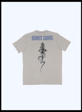 BrokenSword 美式嘻哈vintage欧美街头水洗蛇盘剑纯棉T恤短袖男女