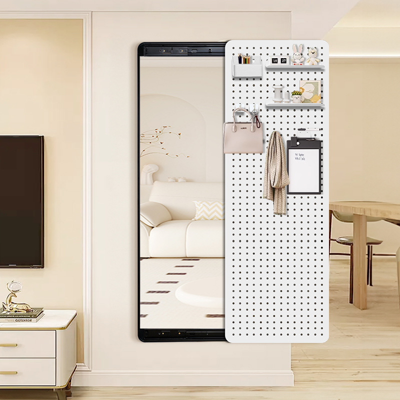 金属洞洞板全身镜可推拉试衣镜