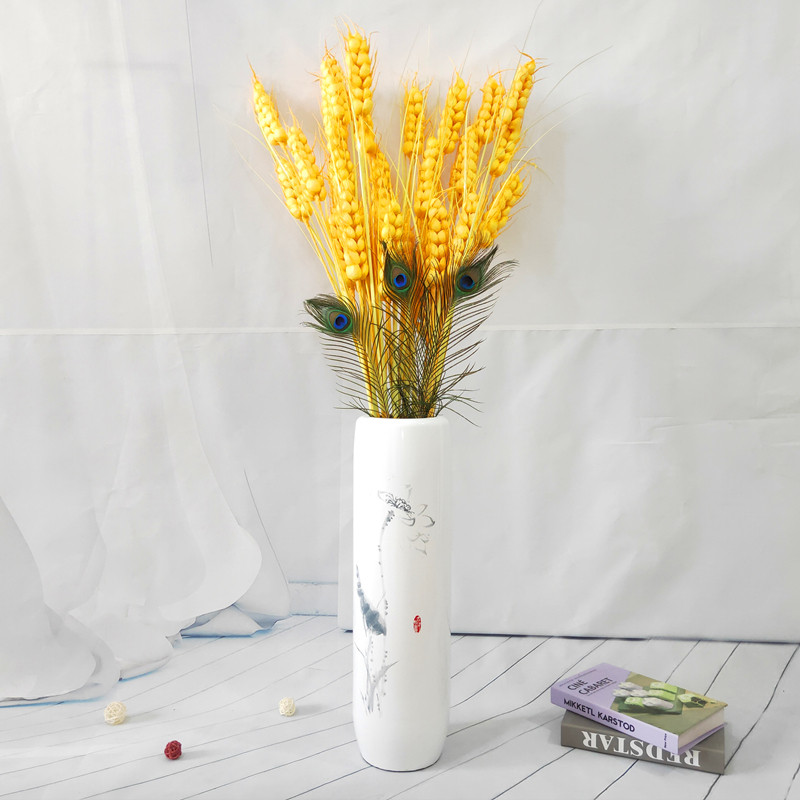 仿真大麦穗客厅干花创意摆件假花落地花瓶插花羽毛家居装饰品花束