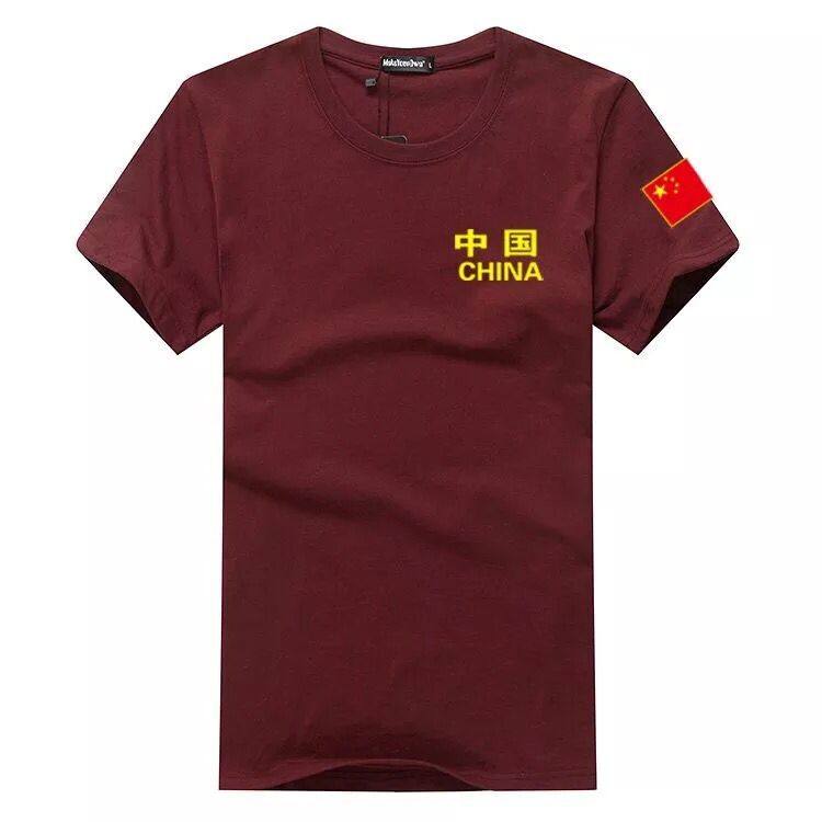 夏季半袖中国旗宽松男士短袖t恤军迷纯棉紧身作训衣服特种兵丅血