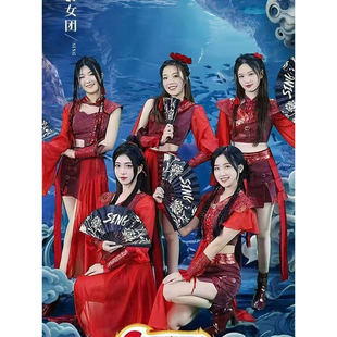 女团红莲寄明月芒种古典演出服学校团队广场舞爵士舞套装表演服