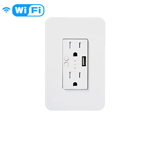 涂鸦WiFi智能插座120型WIFI6孔定时插座语音控制USB墙壁插座
