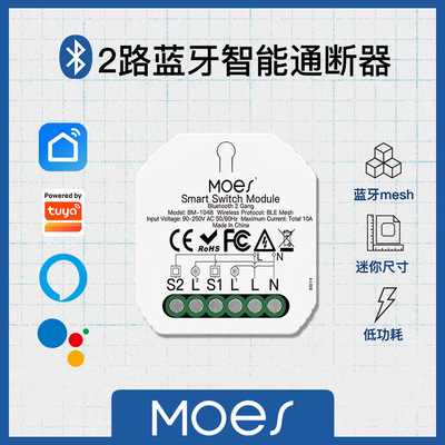 涂鸦蓝牙mesh智能开关app遥控定时通断器2路智能开关模组module