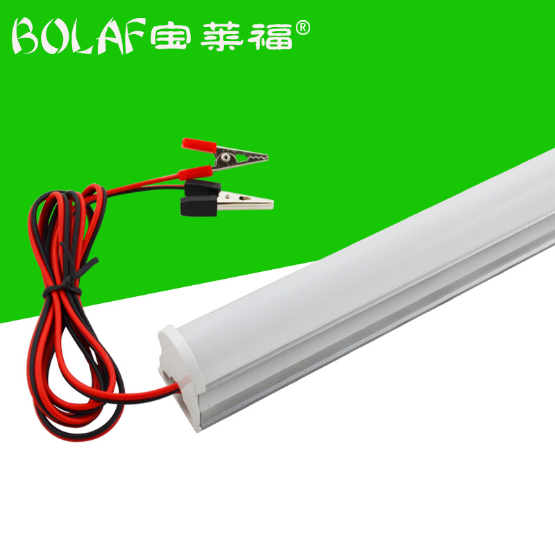 12v低压灯管 t5一体化 t5灯管 电瓶夜市夹线防水dc12v日光灯管