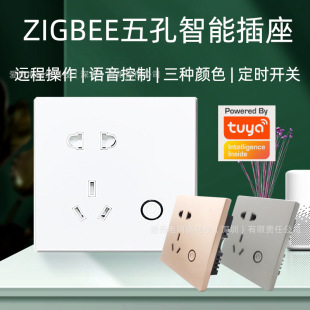 涂鸦ZigBee智能插座墙壁移动手机遥控音箱语音热水器鱼缸定时开关