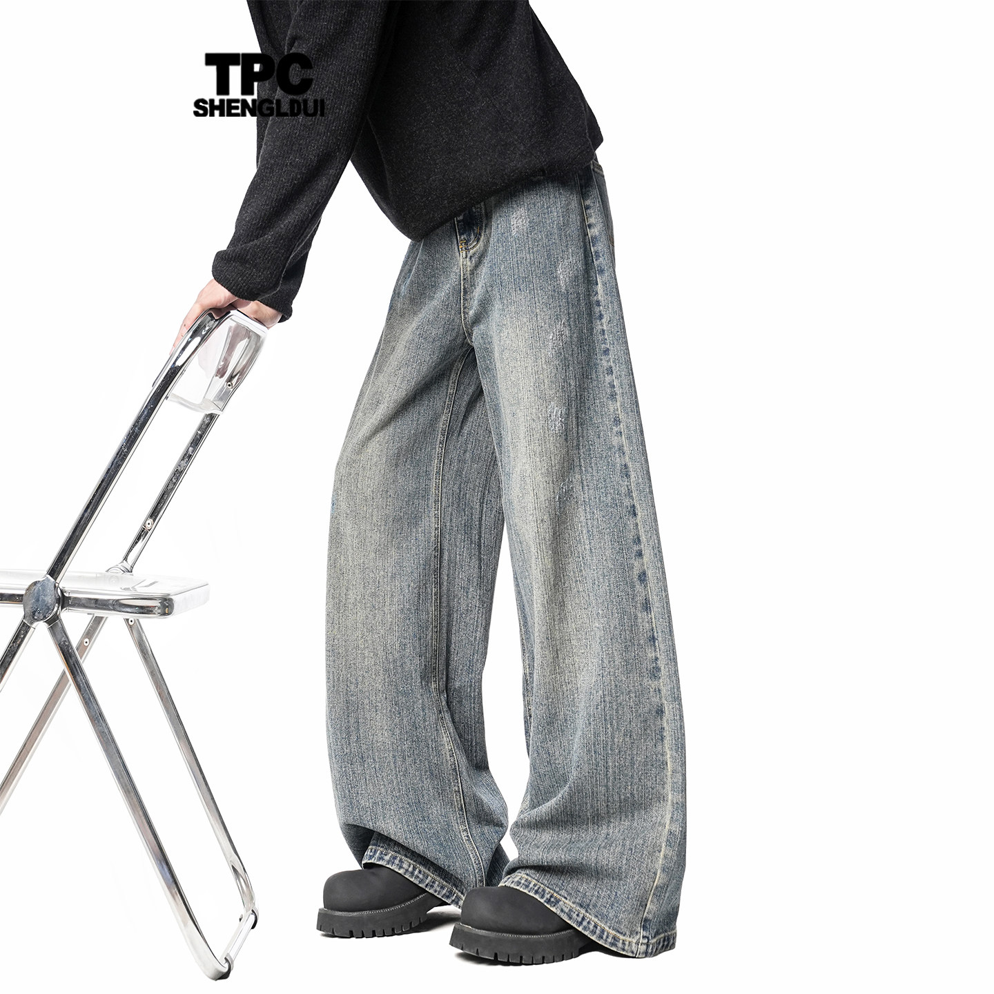 美式牛仔裤男款直筒cleanfit阔腿裤宽松慵懒风男士高级感裤子秋冬,男装,牛仔裤,淘宝优惠券,粉丝福利购,淘宝优惠卷