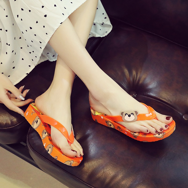 可爱ins潮夏季沙滩厚底人字拖
