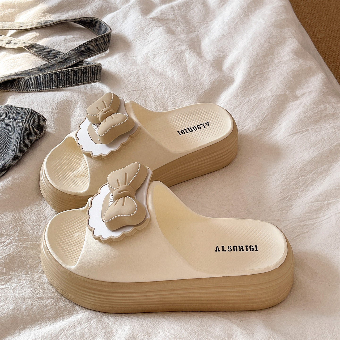 厚底增高拖鞋女士夏季可爱蝴蝶结网红时尚外穿沙滩防滑EVA凉拖鞋,女鞋,一字拖,淘宝优惠券,粉丝福利购,淘宝优惠卷