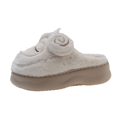 可爱小羊包头毛绒棉拖鞋