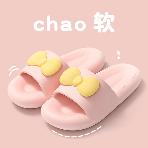 可爱蝴蝶结厚底凉拖鞋